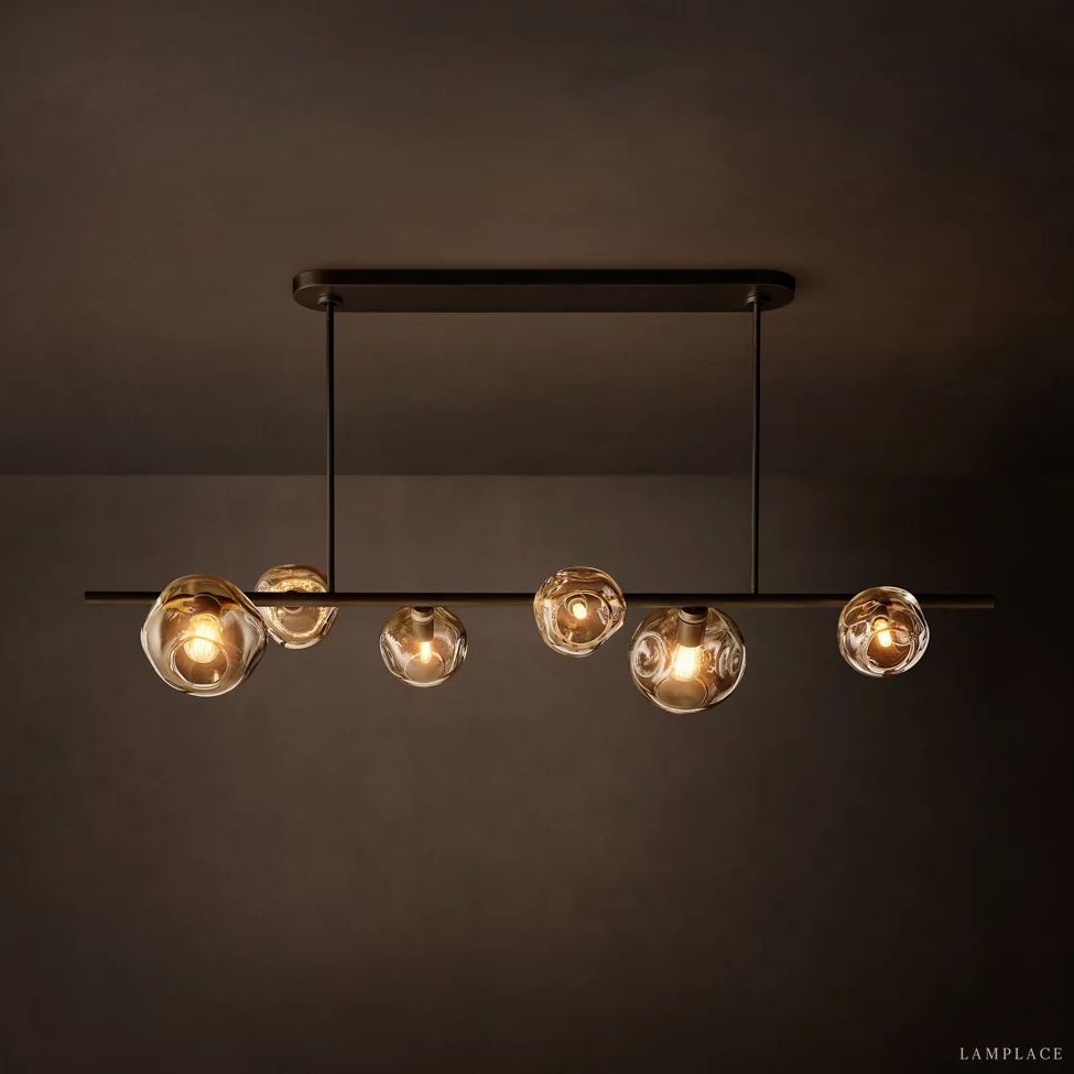 Bubble Ripple Sphere Linear Chandelier 60"