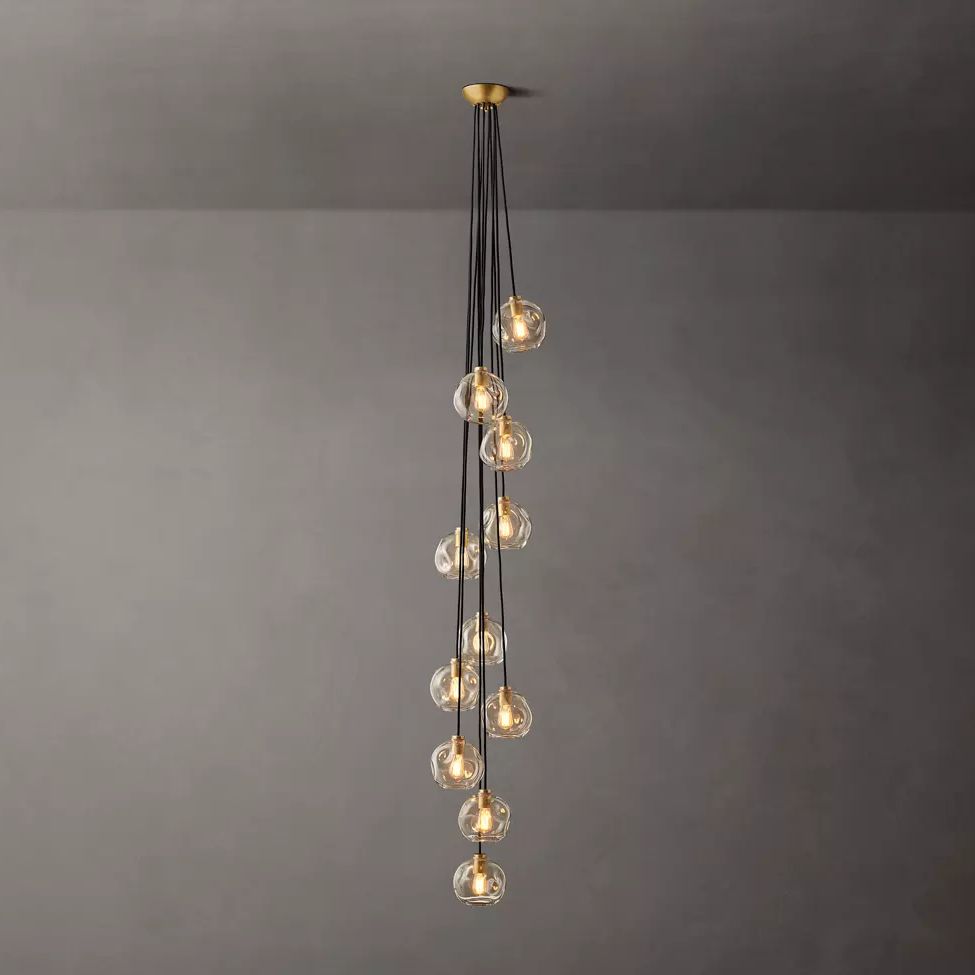 Bubble Ripple Sphere Cascade Chandelier 20"