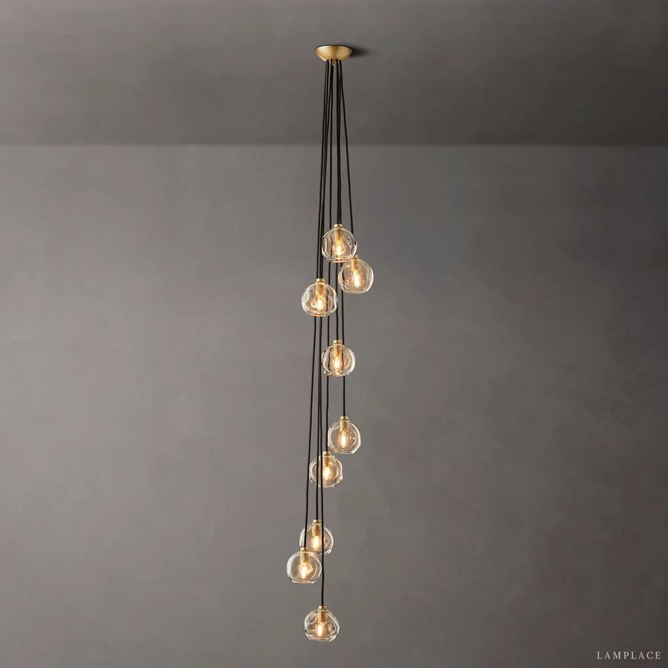 Bubble Ripple Sphere Cascade Chandelier 16"