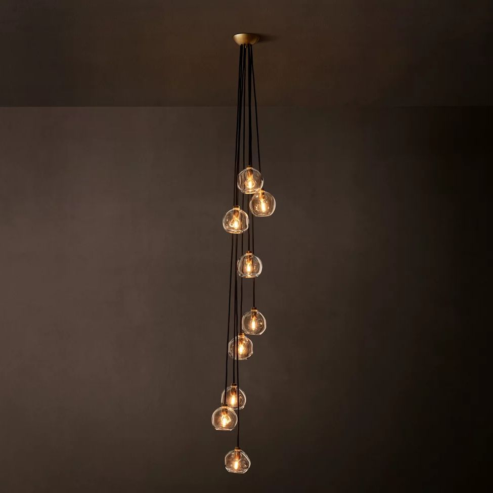 Bubble Ripple Sphere Cascade Chandelier 16"