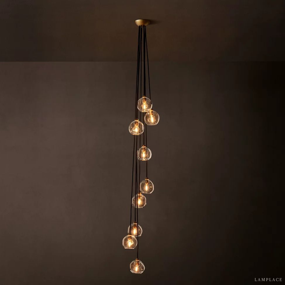 Bubble Ripple Sphere Cascade Chandelier 16"