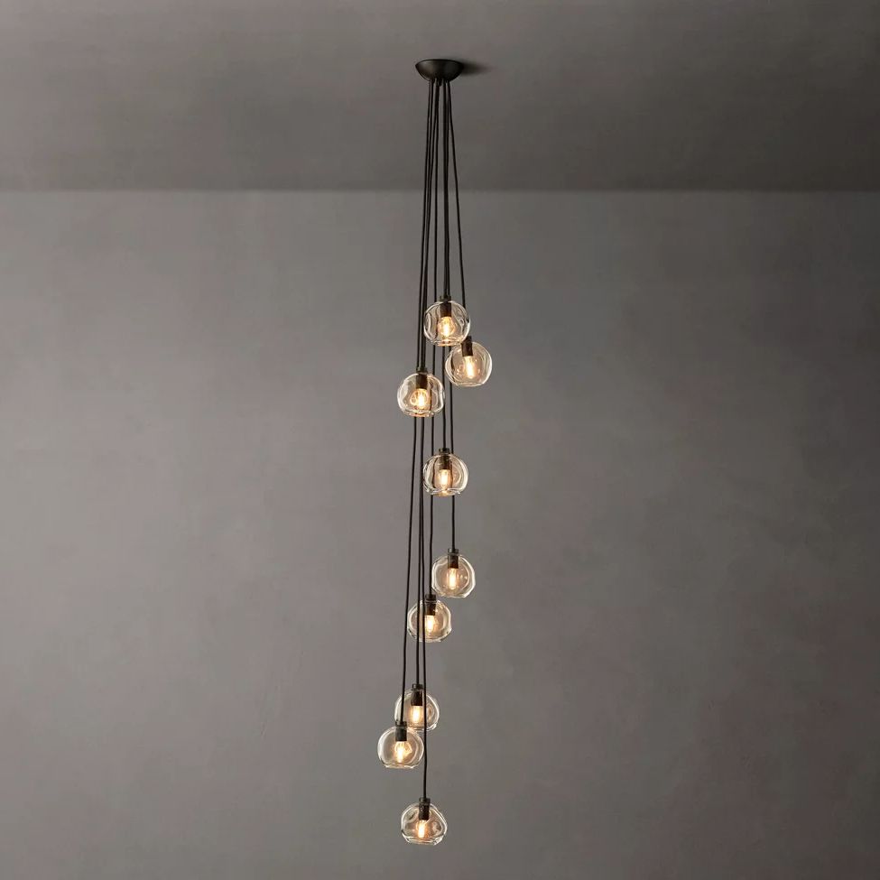 Bubble Ripple Sphere Cascade Chandelier 16"
