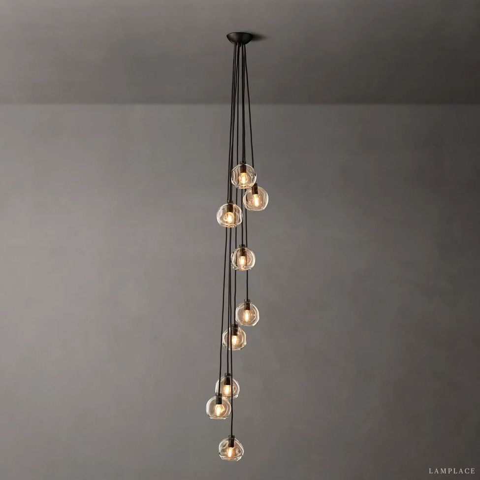 Bubble Ripple Sphere Cascade Chandelier 16"