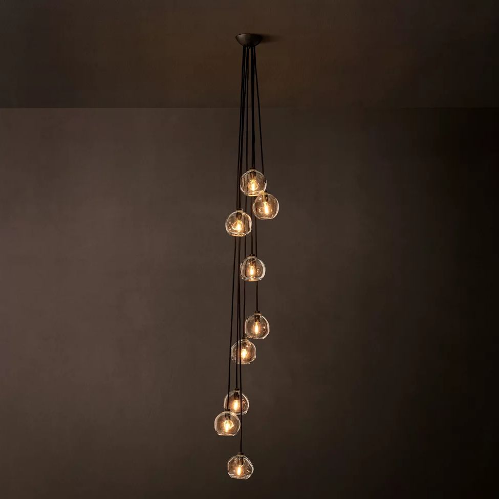 Bubble Ripple Sphere Cascade Chandelier 16"