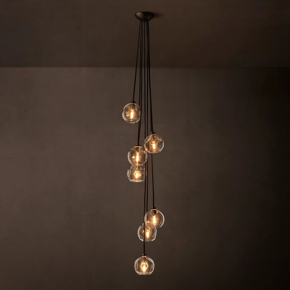 Bubble Ripple Sphere Cascade Chandelier 15"