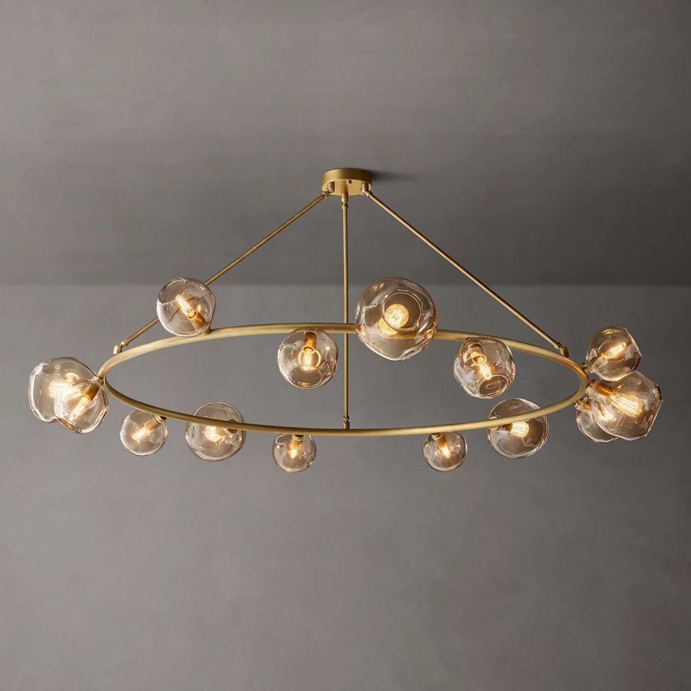 Bubble Ripple Sphere Round Chandelier 84"