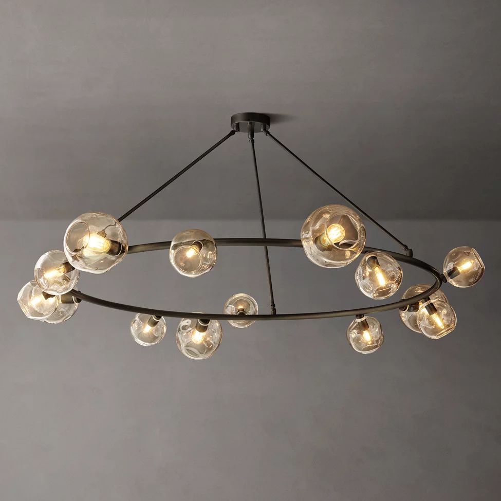 Bubble Ripple Sphere Round Chandelier 72"