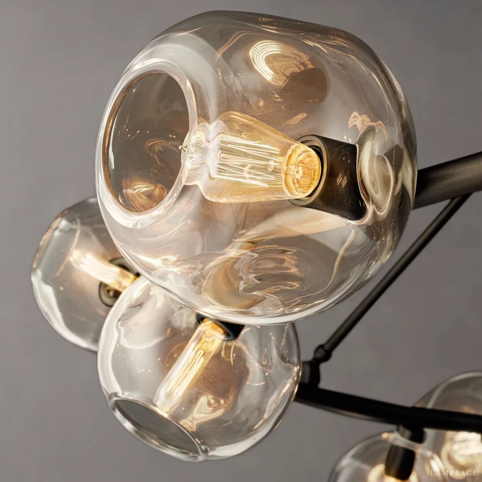 Bubble Ripple Sphere Round Chandelier 36"