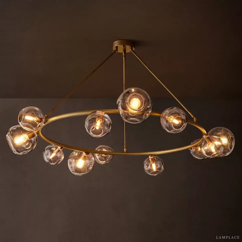 Bubble Ripple Sphere Round Chandelier 60"