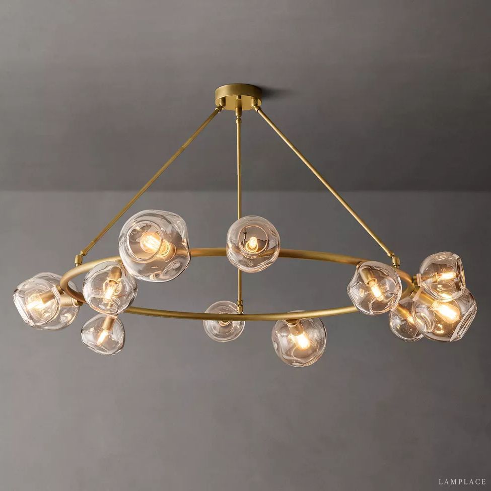 Bubble Ripple Sphere Round Chandelier 60"