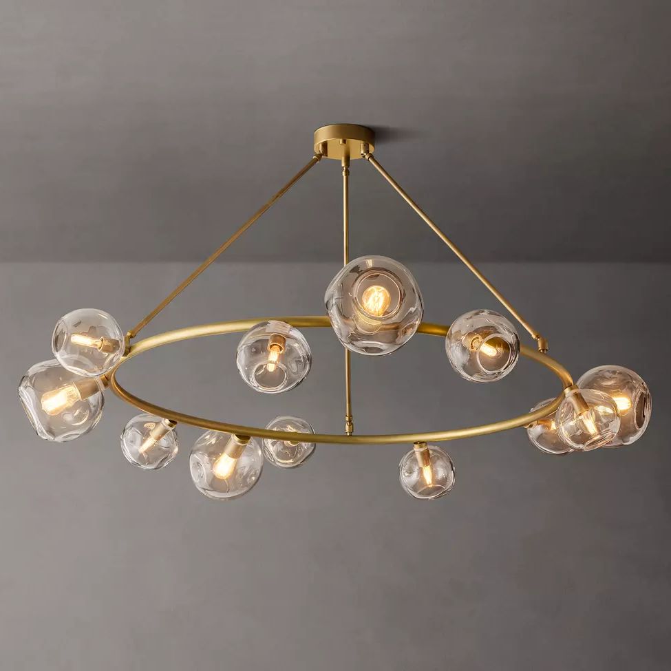 Bubble Ripple Sphere Round Chandelier 60"