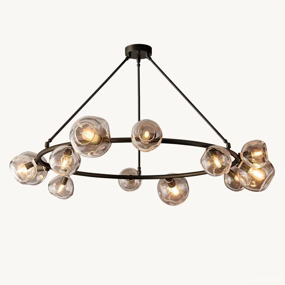 Bubble Ripple Sphere Round Chandelier 60"