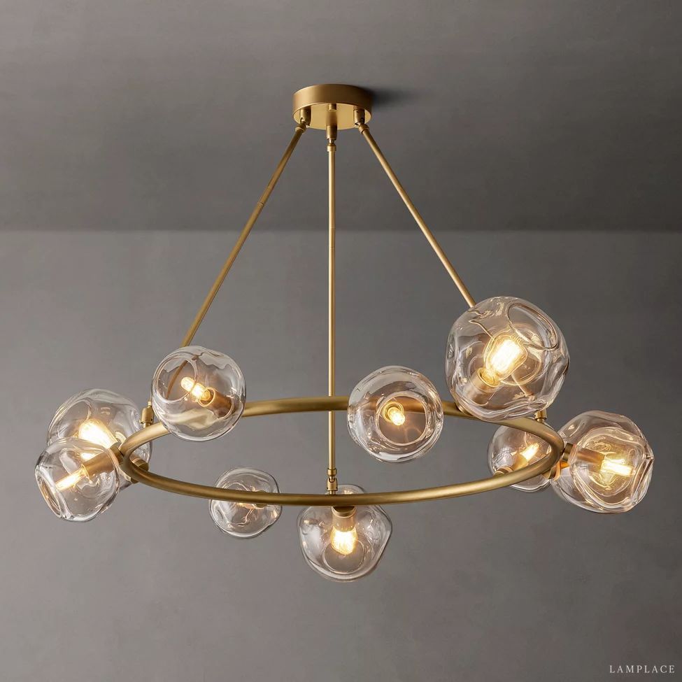 Bubble Ripple Sphere Round Chandelier 48"