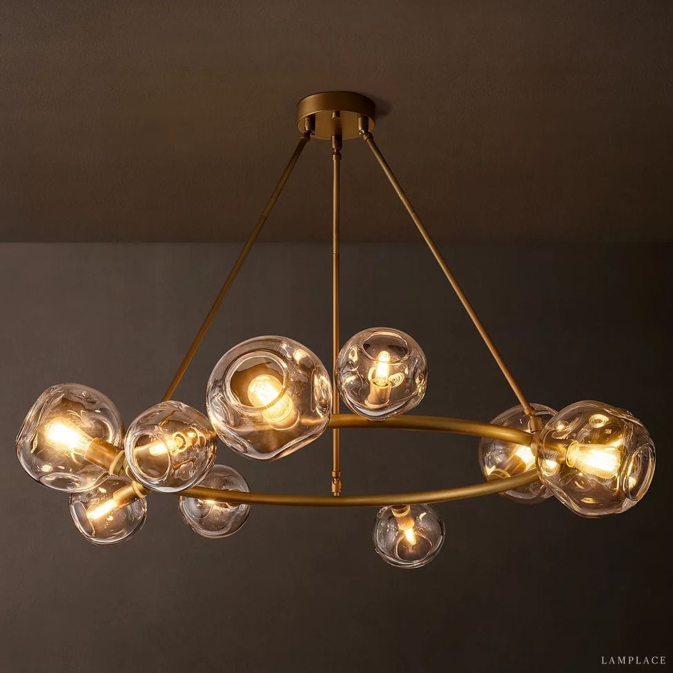 Bubble Ripple Sphere Round Chandelier 48"
