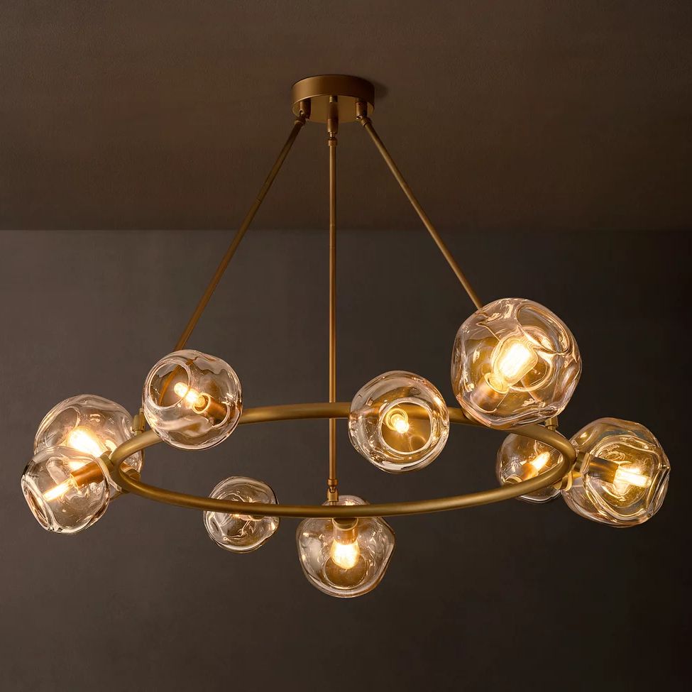 Bubble Ripple Sphere Round Chandelier 48"