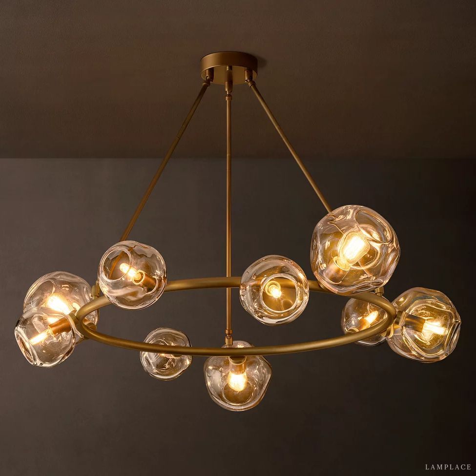 Bubble Ripple Sphere Round Chandelier 48"