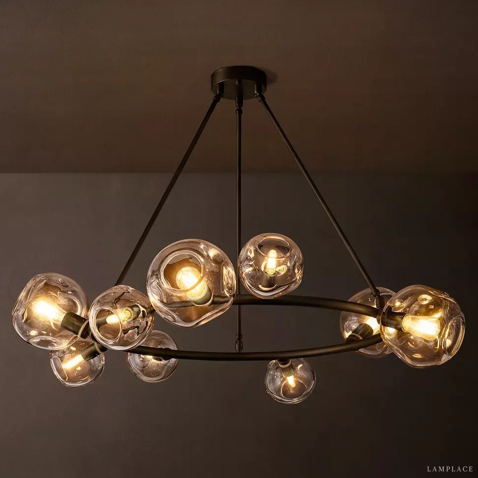 Bubble Ripple Sphere Round Chandelier 48"