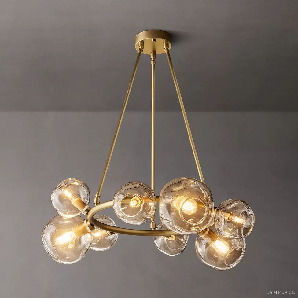 Bubble Ripple Sphere Round Chandelier 36"