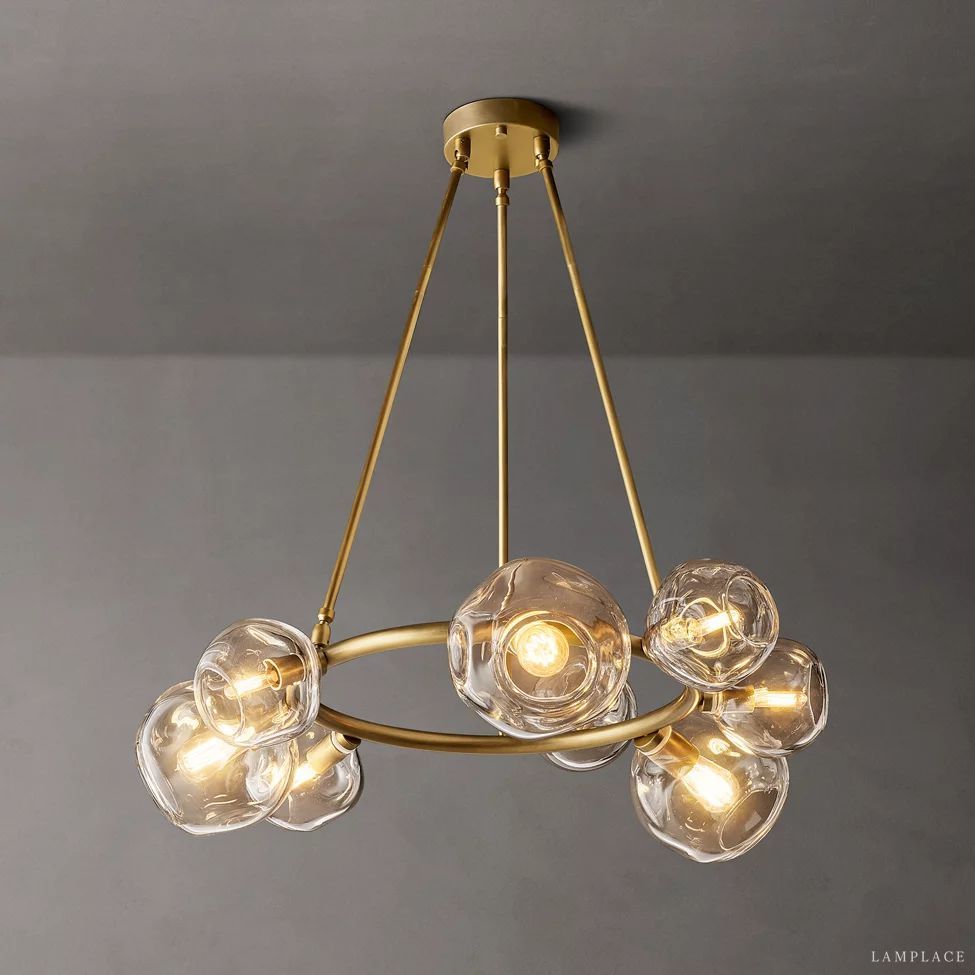 Bubble Ripple Sphere Round Chandelier 36"