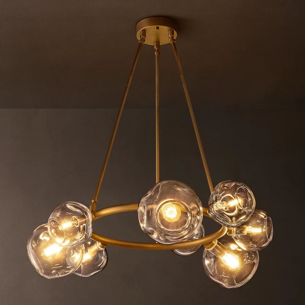 Bubble Ripple Sphere Round Chandelier 36"