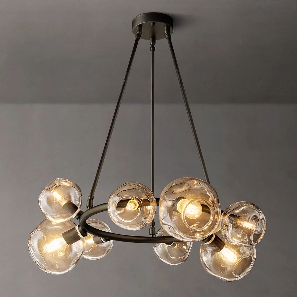 Bubble Ripple Sphere Round Chandelier 36"