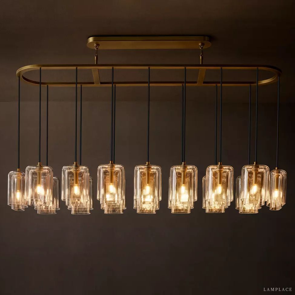 Lacour Prism Layered Linear Chandelier 72"