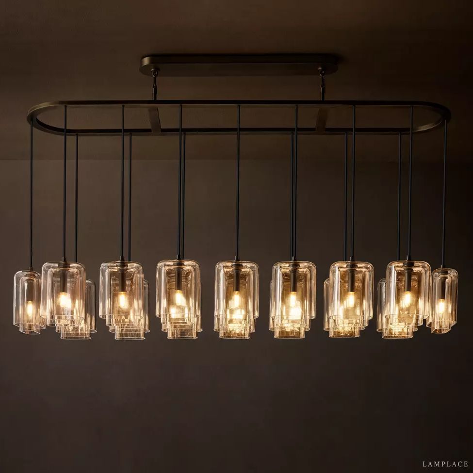Lacour Prism Layered Linear Chandelier 72"
