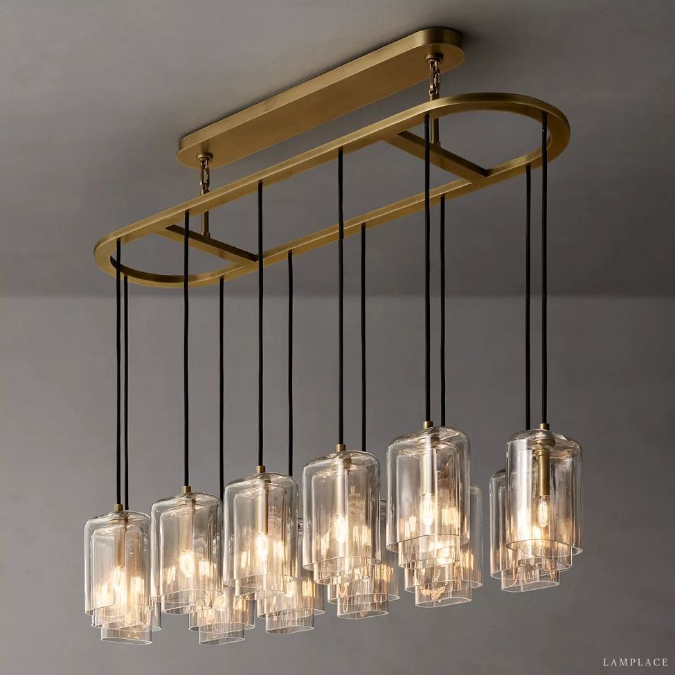 Lacour Prism Layered Linear Chandelier 54"
