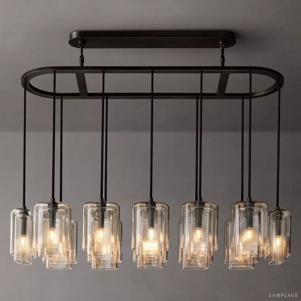 Lacour Prism Layered Linear Chandelier 54"