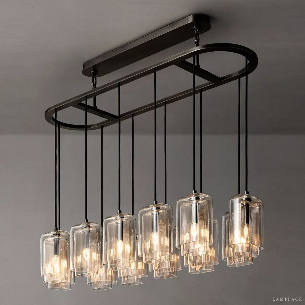 Lacour Prism Layered Linear Chandelier 54"