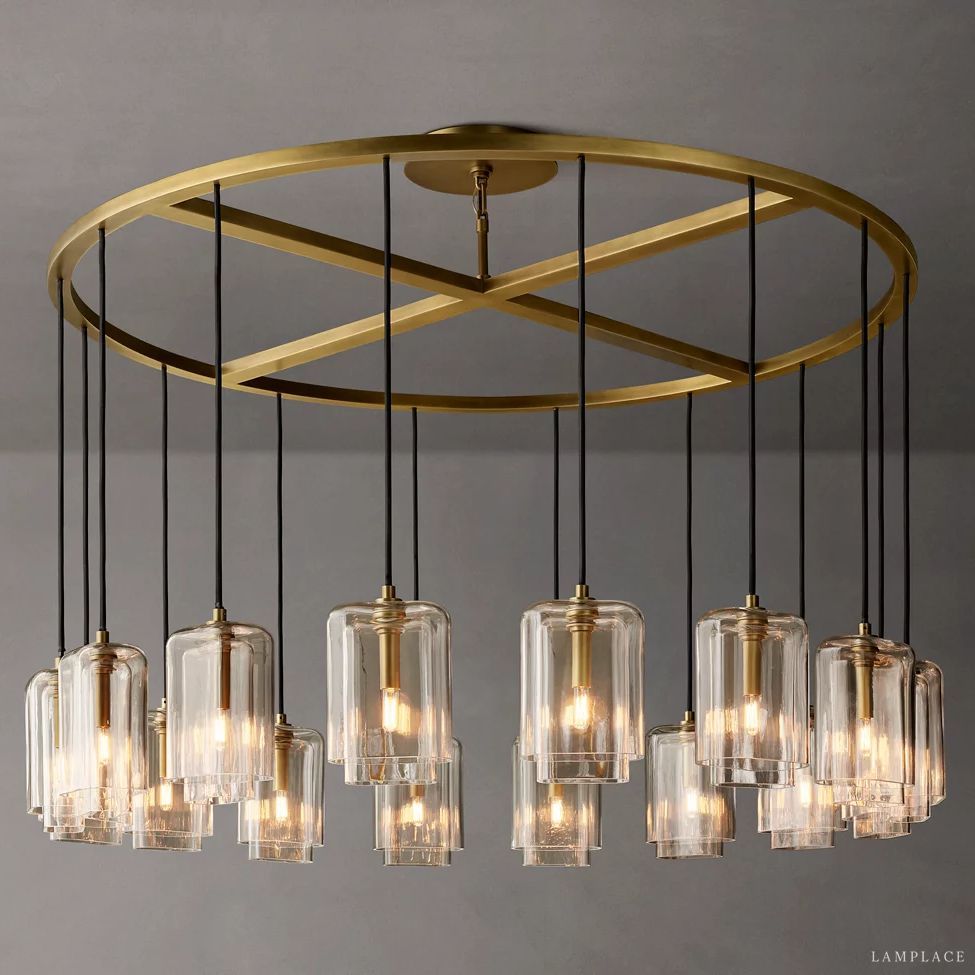 Lacour Prism Layered Round Chandelier 60"