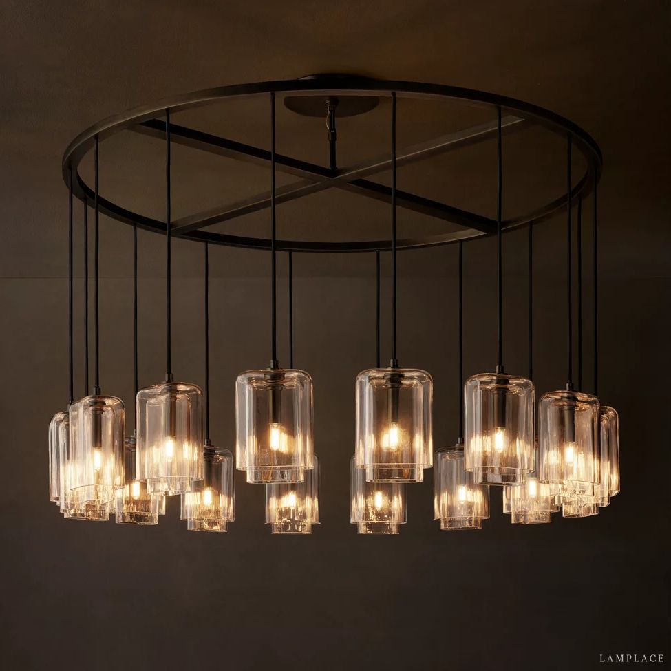 Lacour Prism Layered Round Chandelier 60"