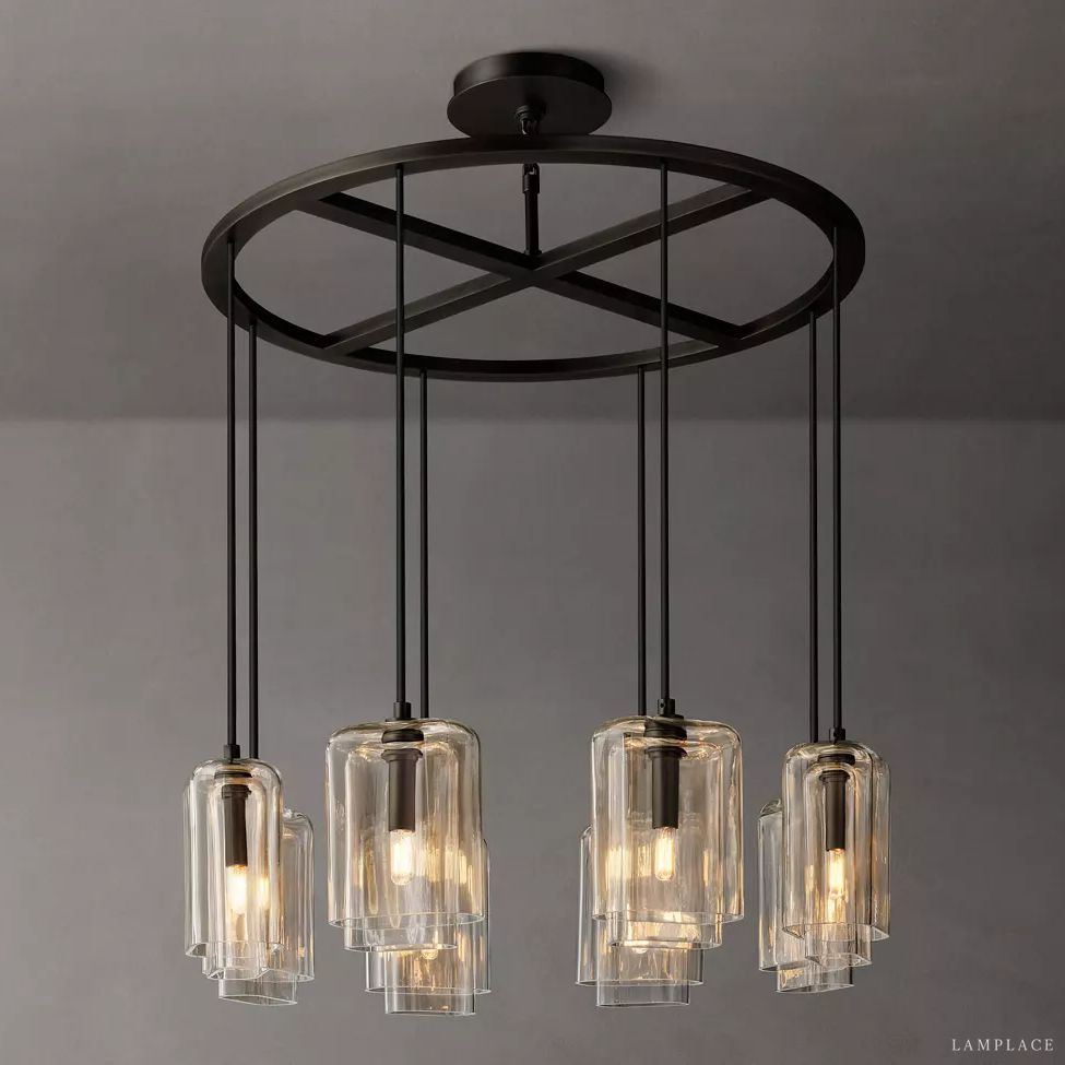Lacour Prism Layered Round Chandelier 36"