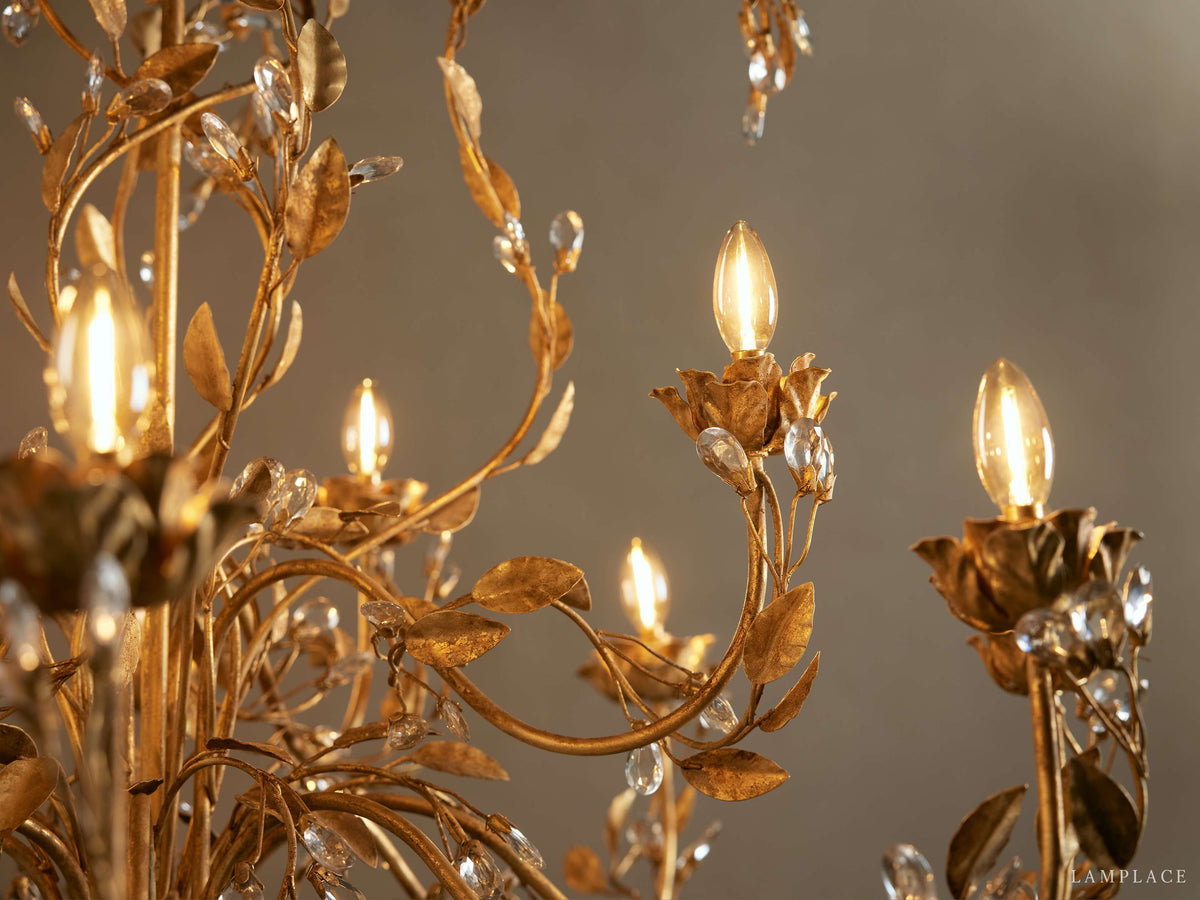 Nicoletta Refined Leaf Round Chandelier