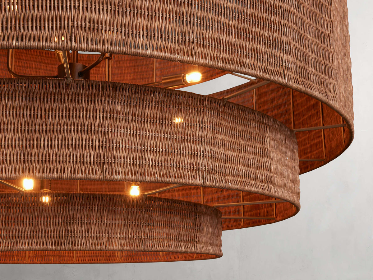 Paloma Handcrafted Rattan Tiered Chandelier
