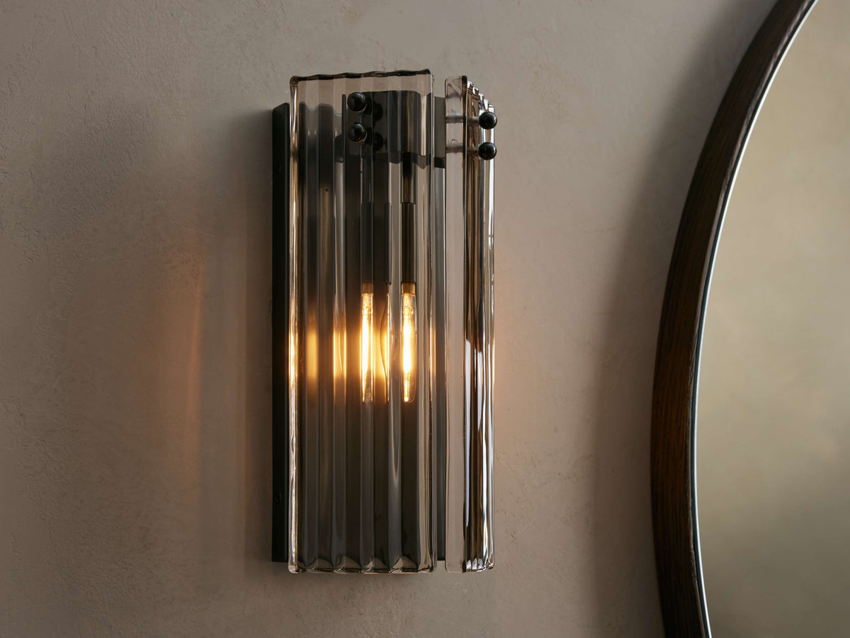 Delsie Reeded Glass Wall Sconce
