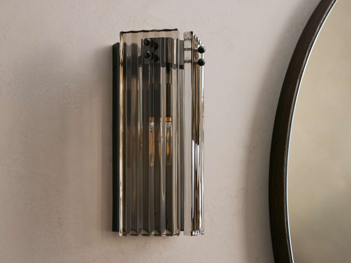 Delsie Reeded Glass Wall Sconce
