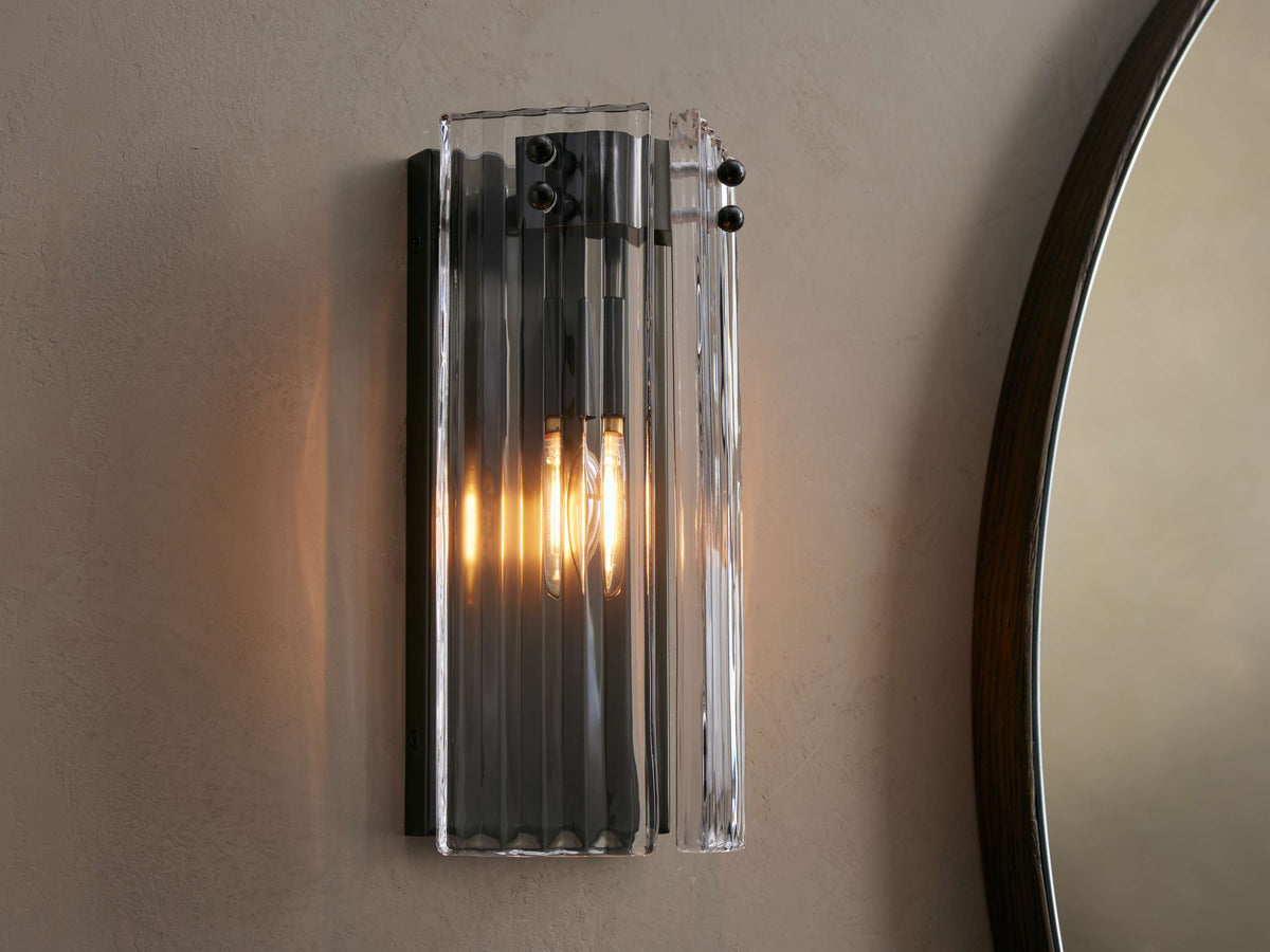 Delsie Reeded Glass Wall Sconce