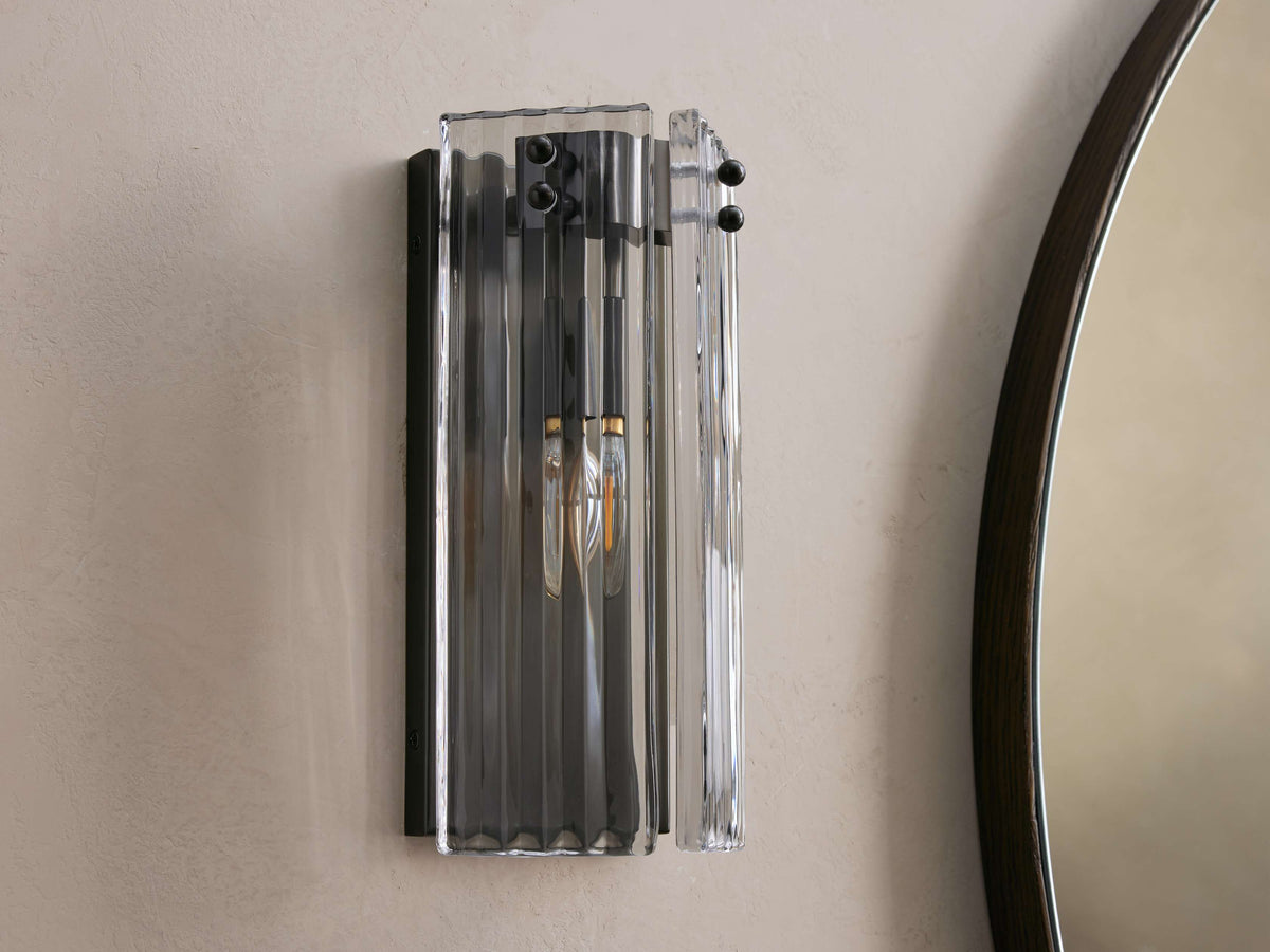 Delsie Reeded Glass Wall Sconce