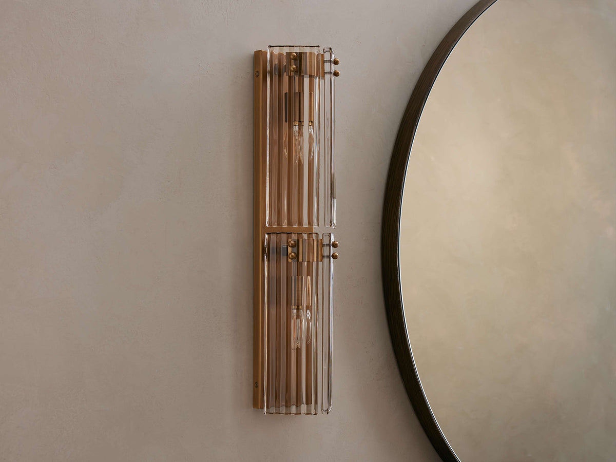 Delsie Reeded Glass Wall Sconce