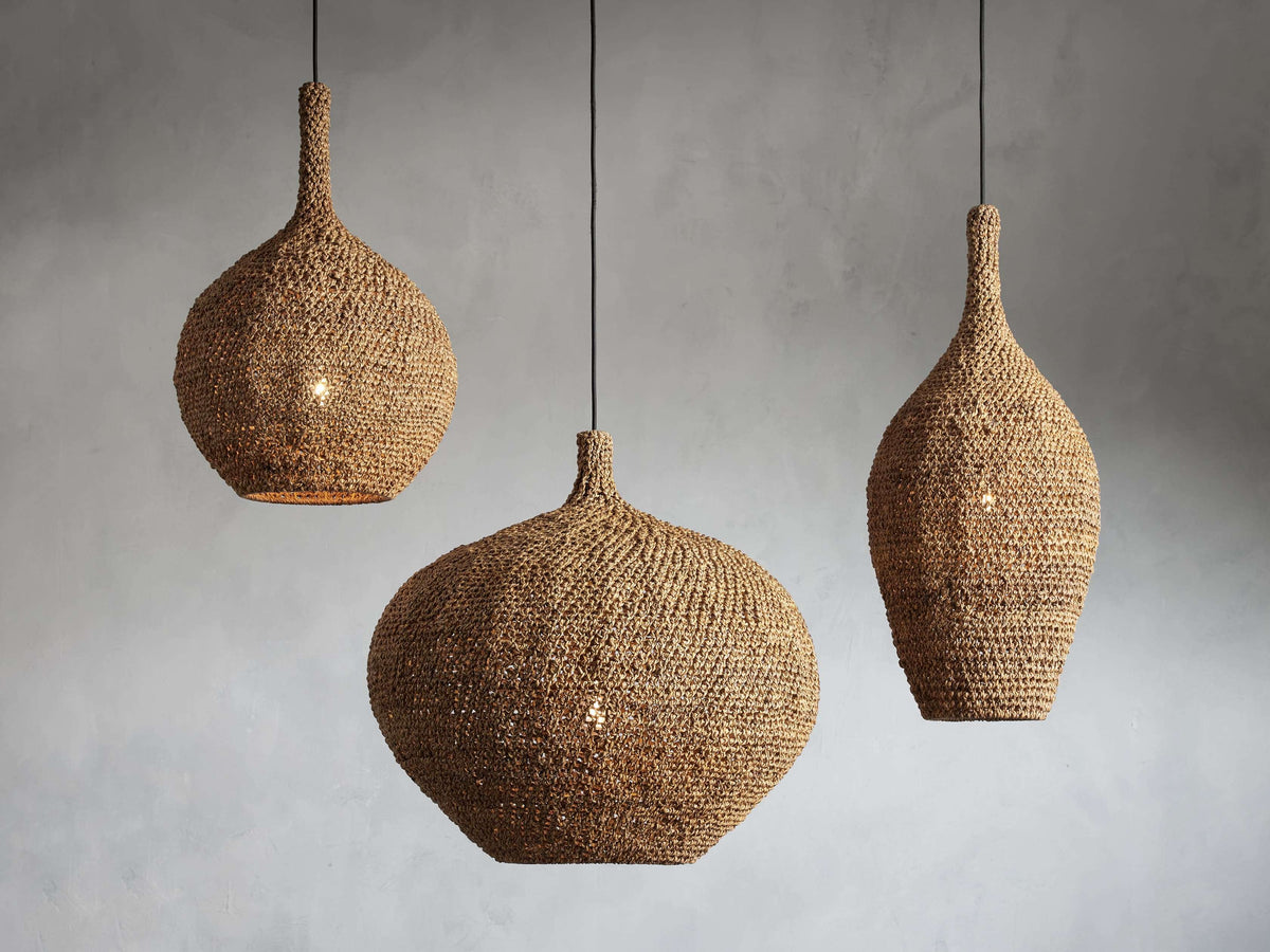 Canela Woven Frame Pendant Light