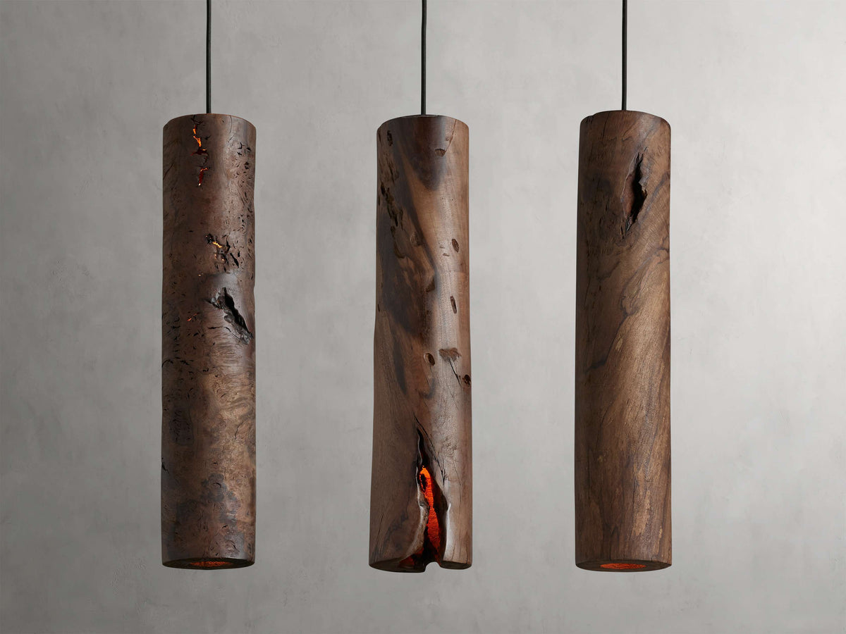 Dedalo Natural Wood Pendant Light