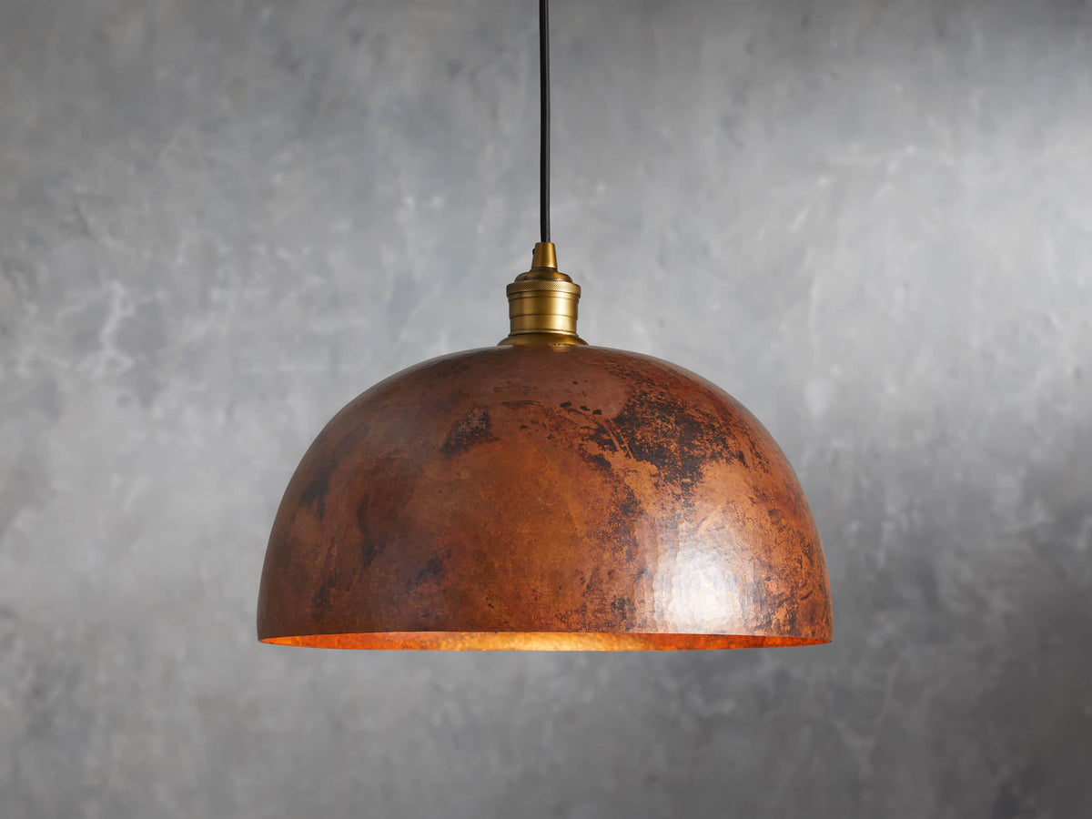 Recycled Metal Dome Pendant Light