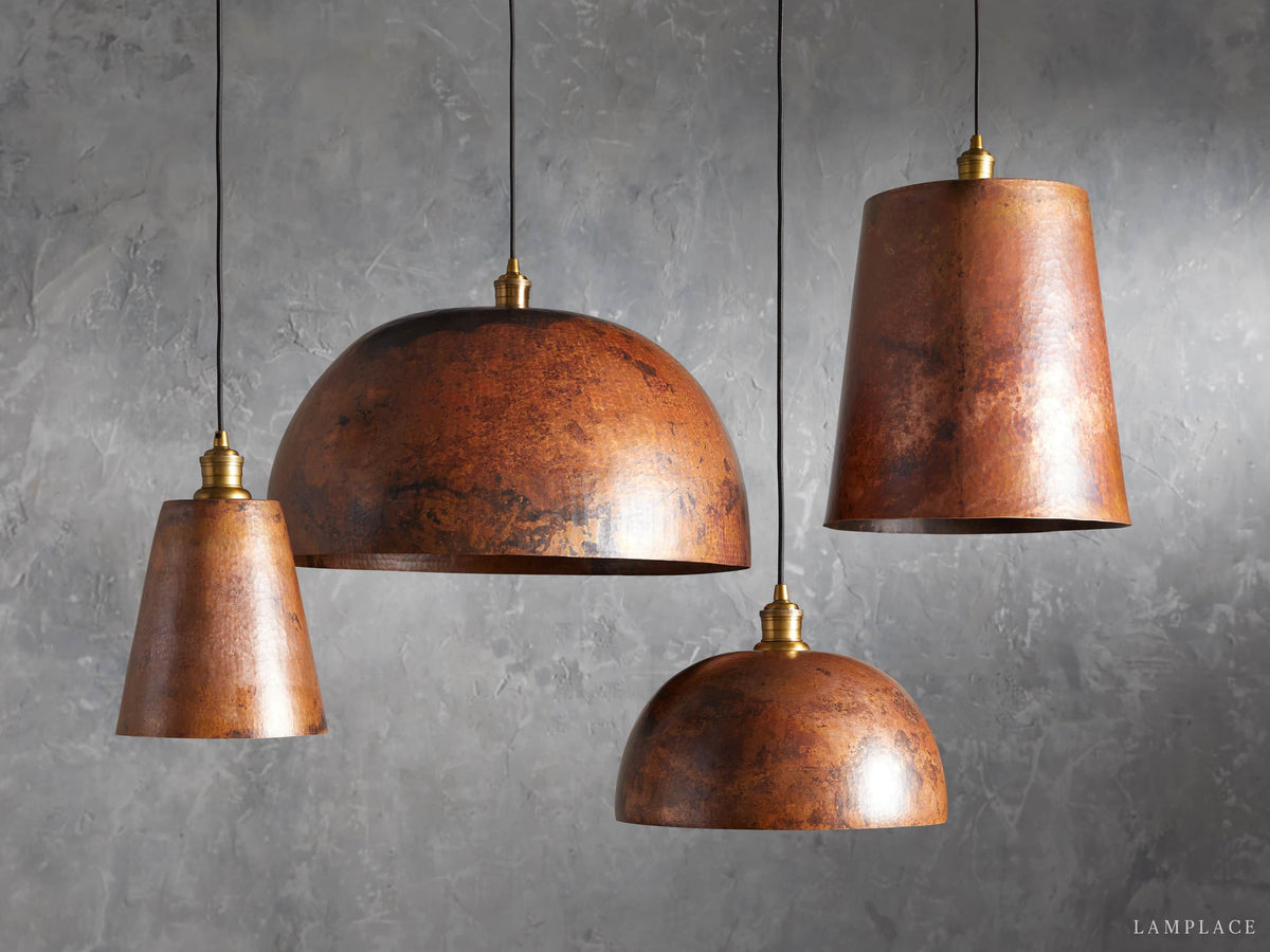 Recycled Metal Dome Pendant Light