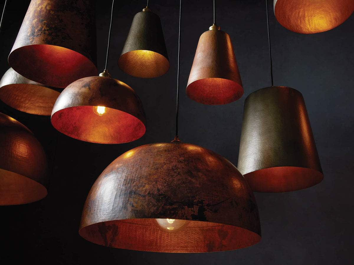 Recycled Metal Dome Pendant Light
