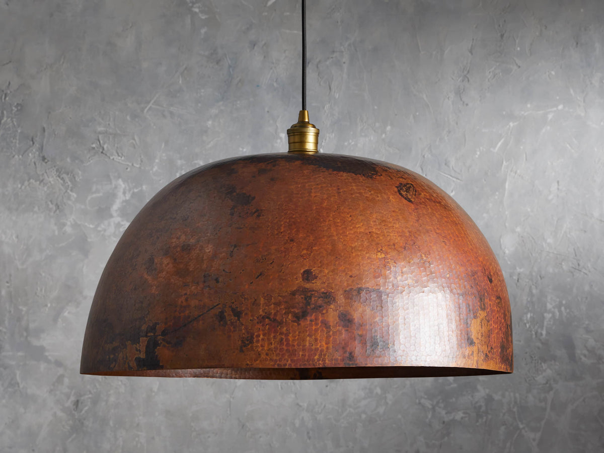 Recycled Metal Dome Pendant Light