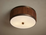 Decan Fluted Walnut Flush Mount