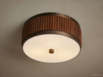 Decan Fluted Walnut Flush Mount