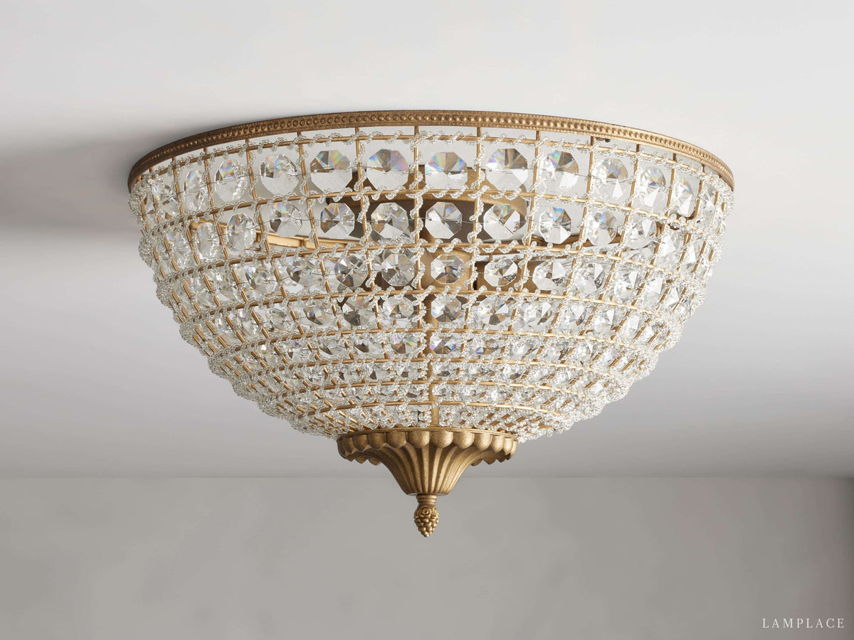 Poppy Luxury Crystal Flush Mount