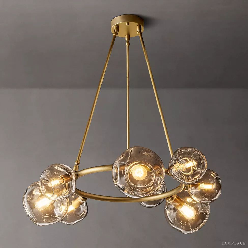 Bubble Ripple Sphere Round Chandelier 36"